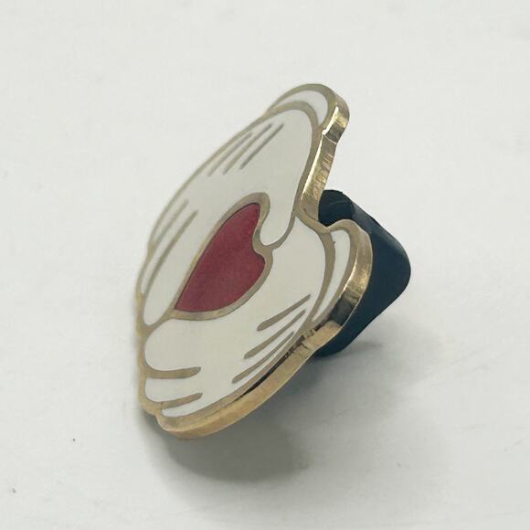 2002 Disneyland Mickey Mouse Gloves With Red Heart LOVE Disney Pin EUC - Picture 2 of 3